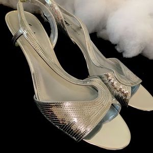 Silver with sparkly shoe perfect for wedding
